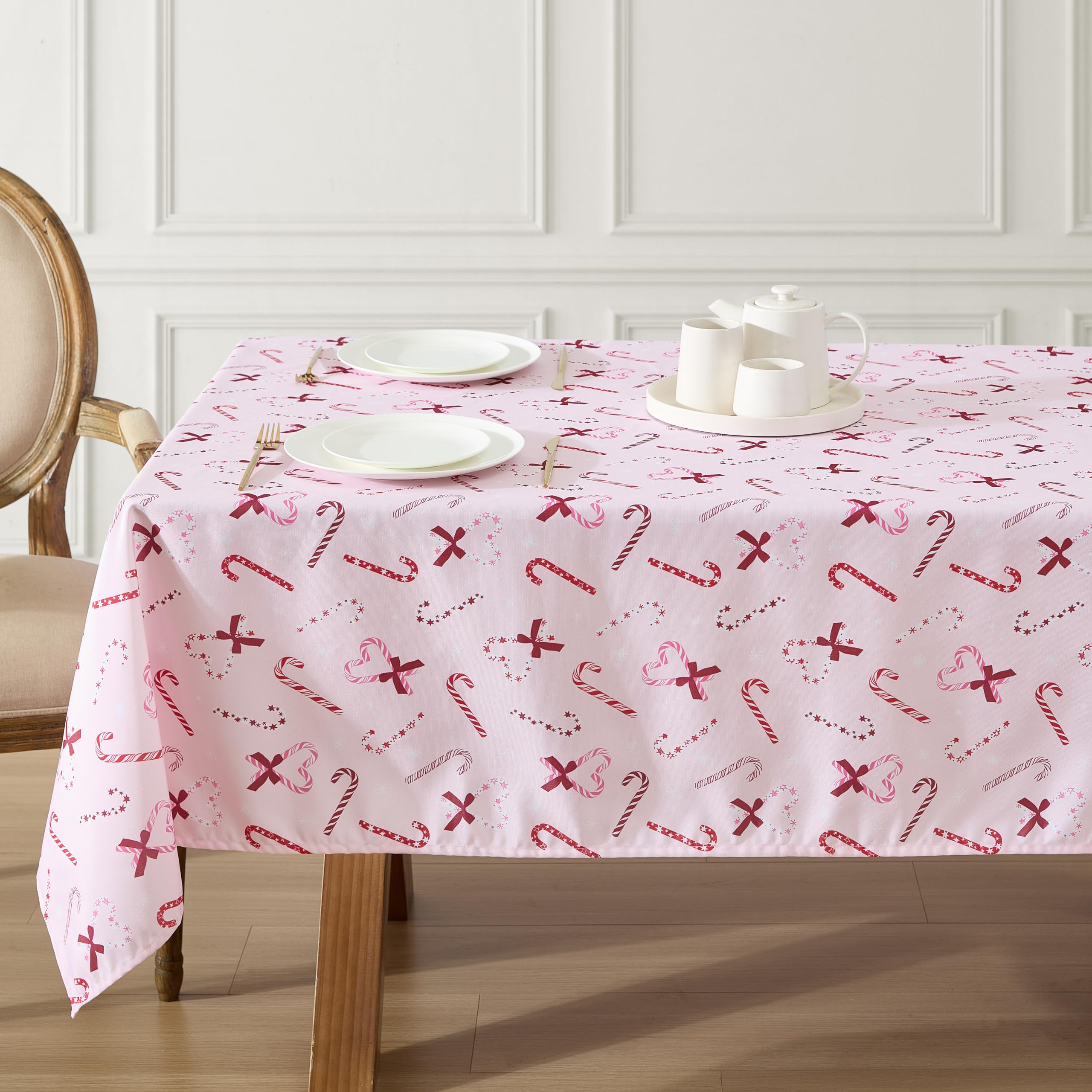 Amazon｜Laura Ashley 装飾テーブルクロス、しわや汚れ防止、こぼれ